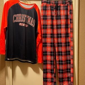 Christmas Vibes Plus Size Adult Pajamas Set - Black and Red